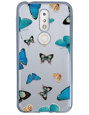 Funda Para Nokia Mariposas Azules De Silicón