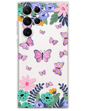 Funda Para Celular Samsung Mariposas Y Flores De Silicón