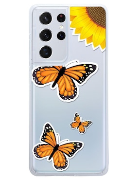 Funda Para Celular Samsung Mariposas Monarca De Silicón