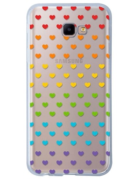 Funda Para Celular Samsung Rainbow Corazones De Silicón