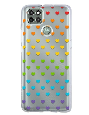 Funda Para Motorola Corazones De Colores De Silicón