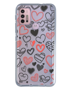 Funda Para Motorola Corazones De Silicón