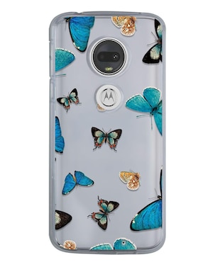 Funda Para Motorola Mariposas Azules De Silicón