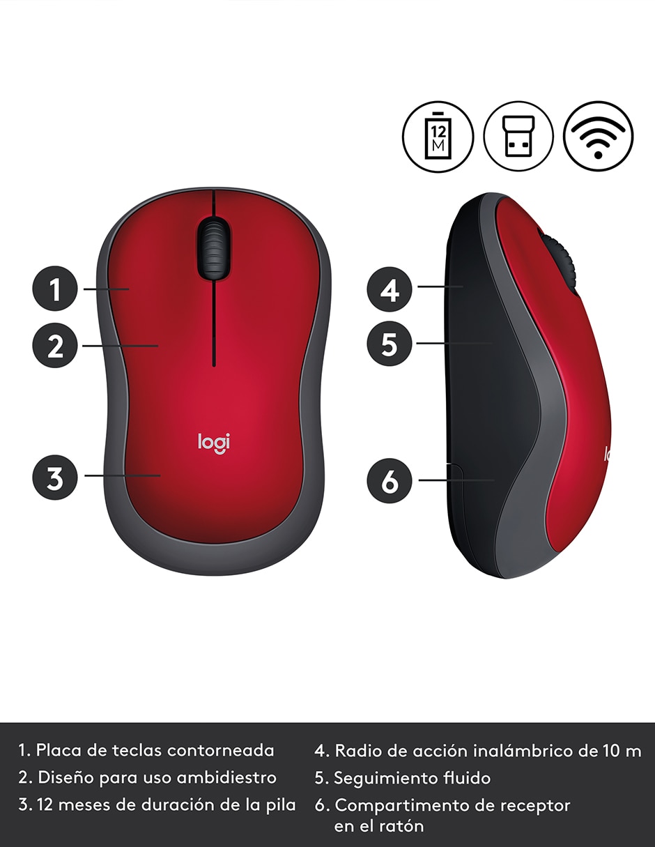 Mouse inalámbrico M185 4