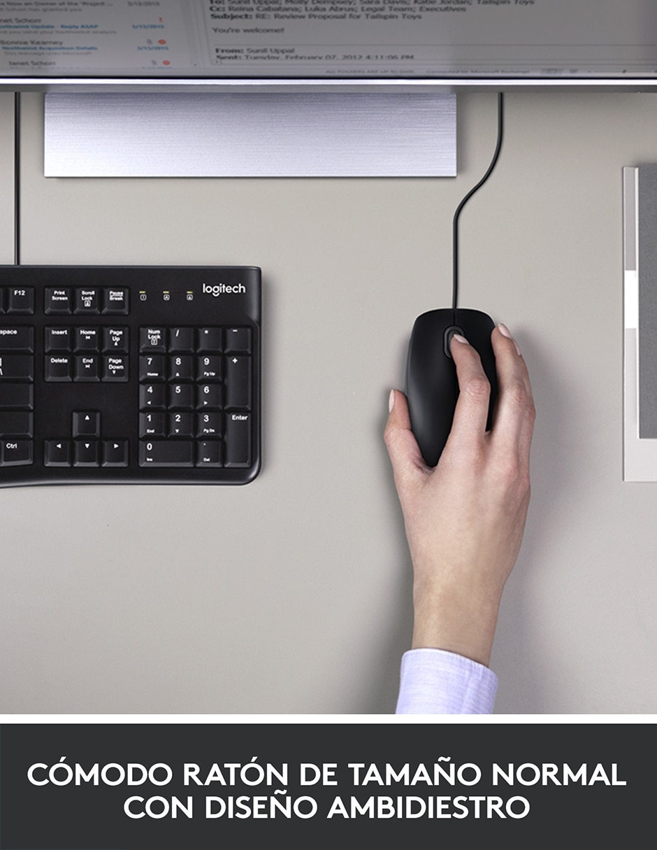 Mouse y teclado alámbrico MK120 3