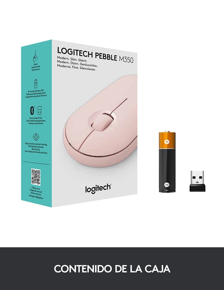 Mouse Inalámbrico pebble m350 910-005769 8