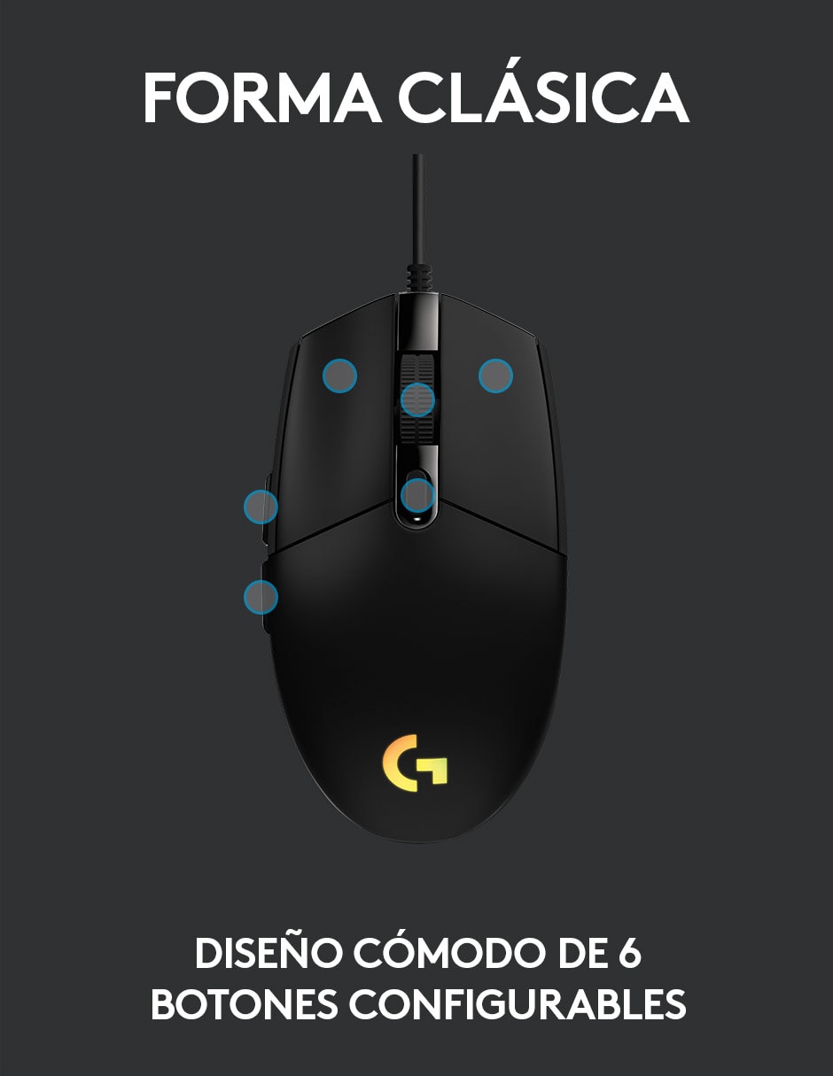Mouse G203 negro 4