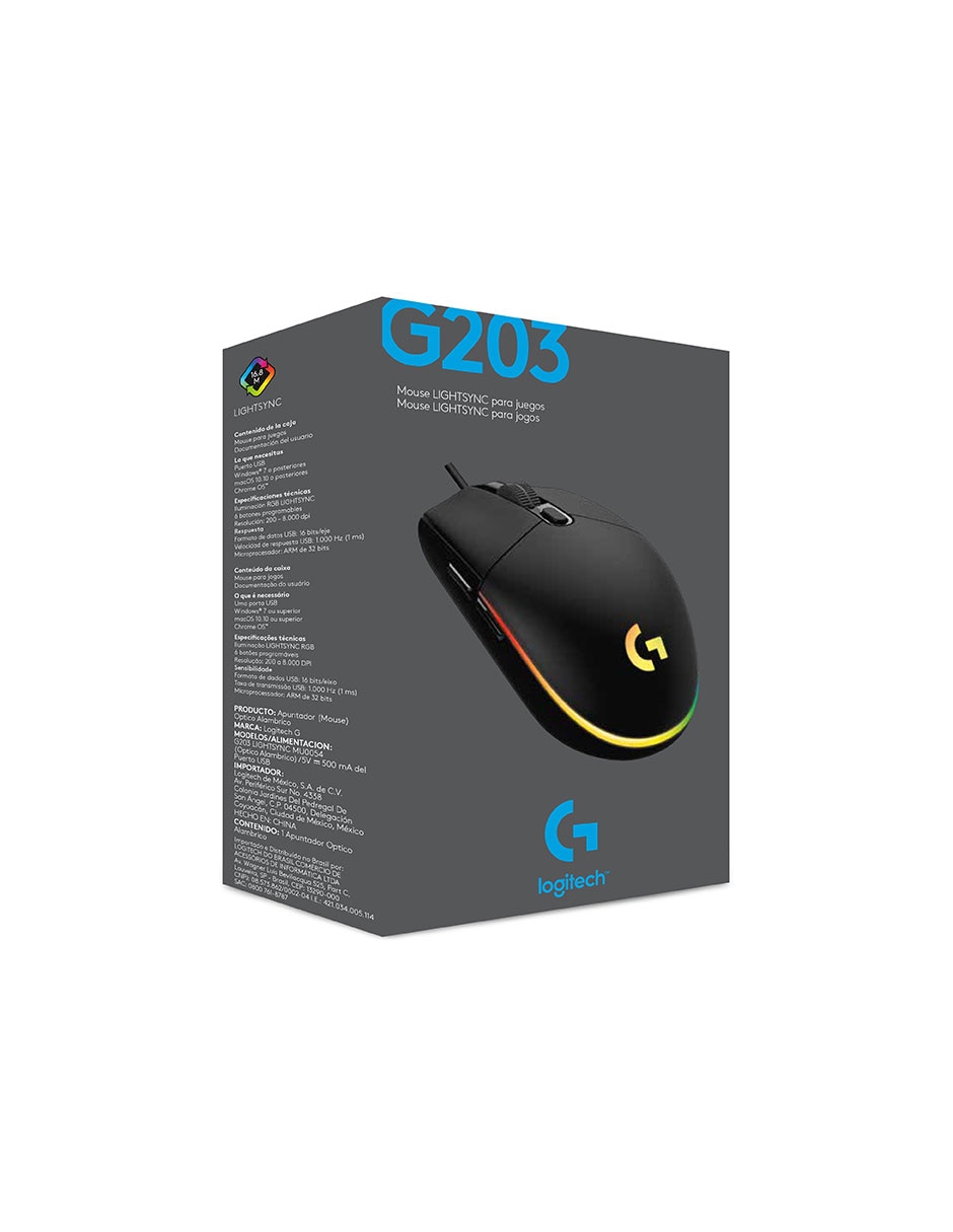 Mouse G203 negro 10