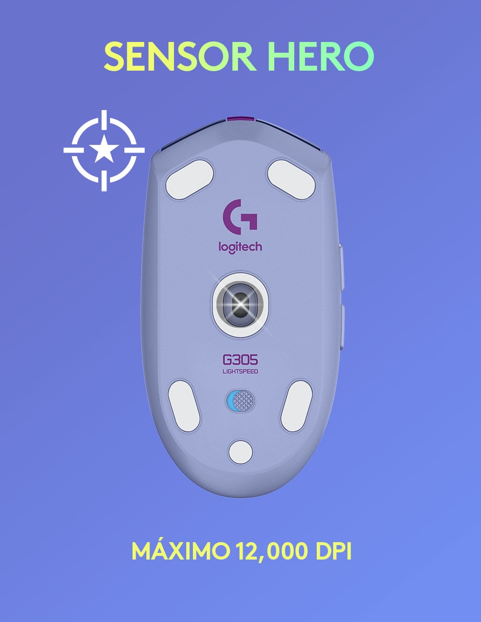 Mouse Inalámbrico G305 lila 2