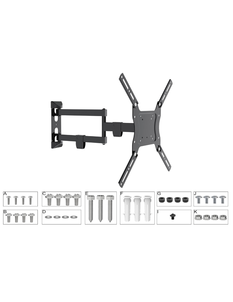 Soporte de pared para pantalla Ground Electronics 17 a 55 pulgadas