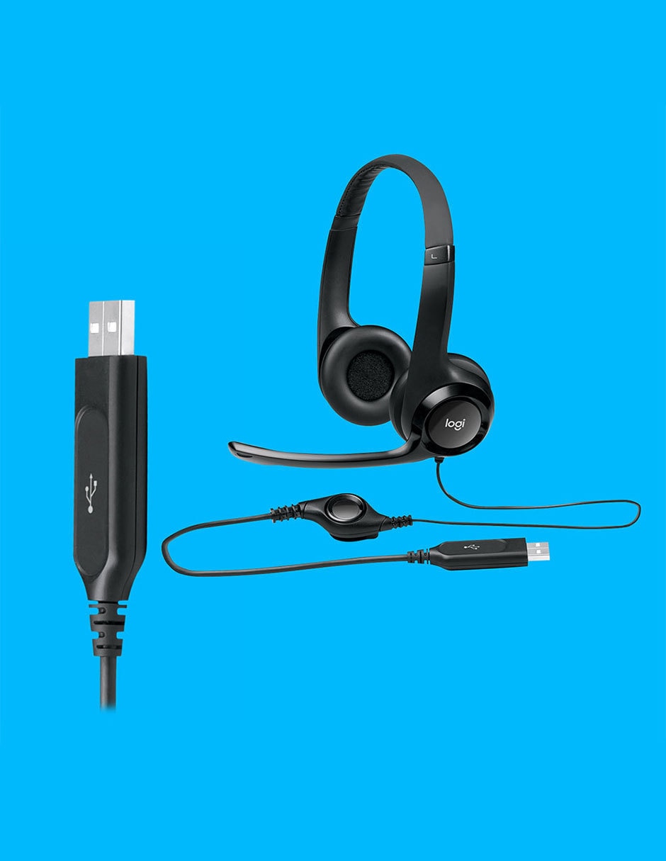 Audífonos de diadema Headset H390 alámbricos 10
