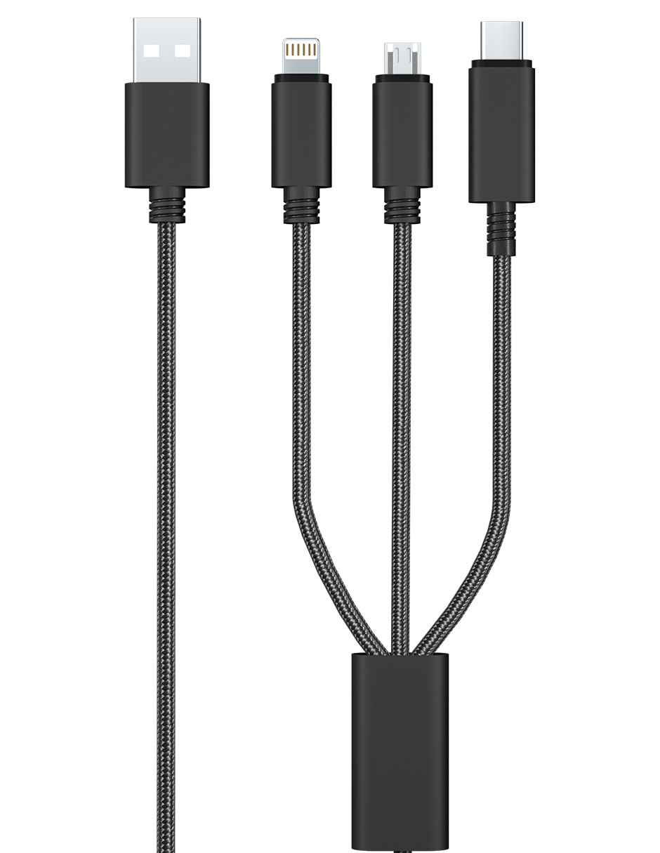 Cable lightning, micro USB y tipo C a tipo USB A de 1 m 4