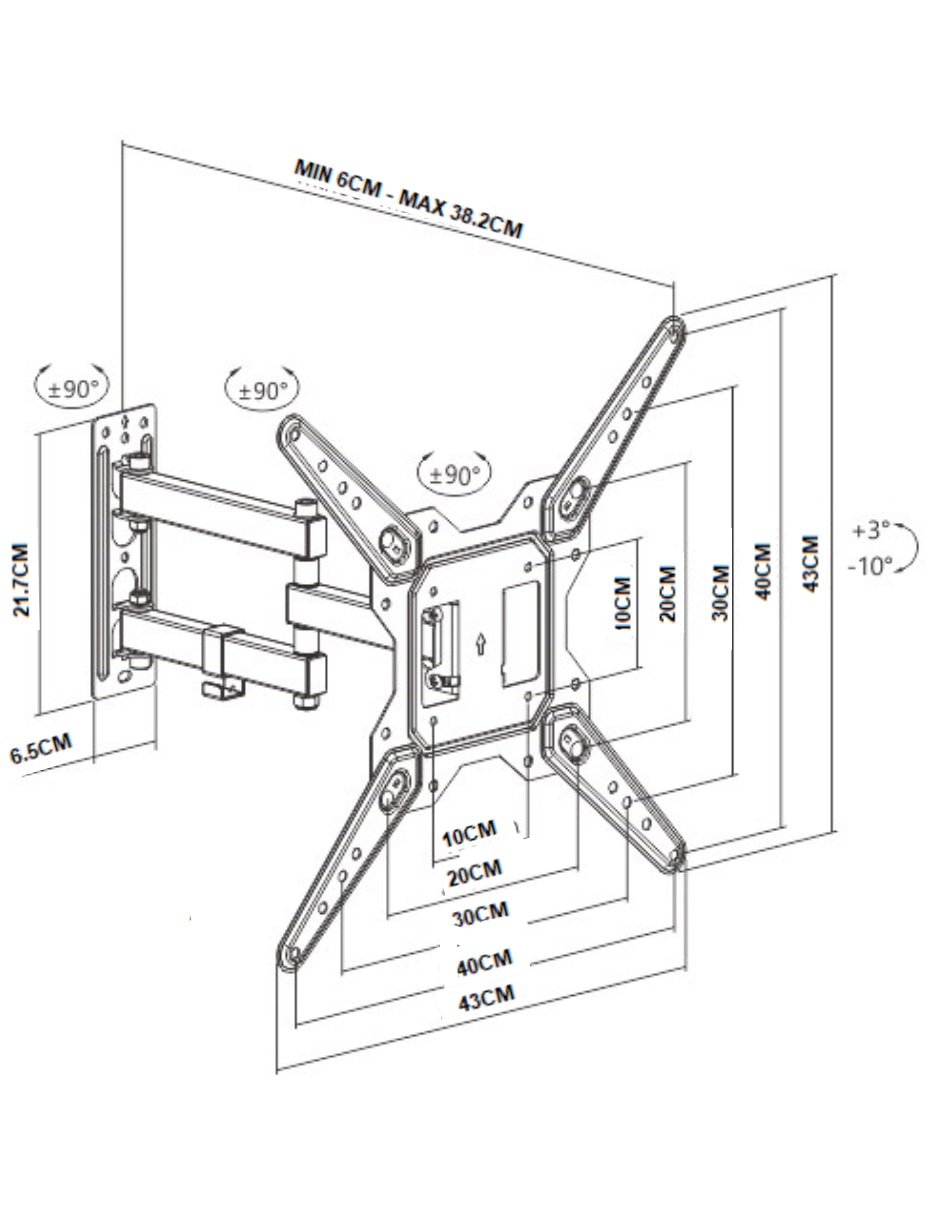 Soporte para pantalla inclinable 23 - 55 pulgadas 5