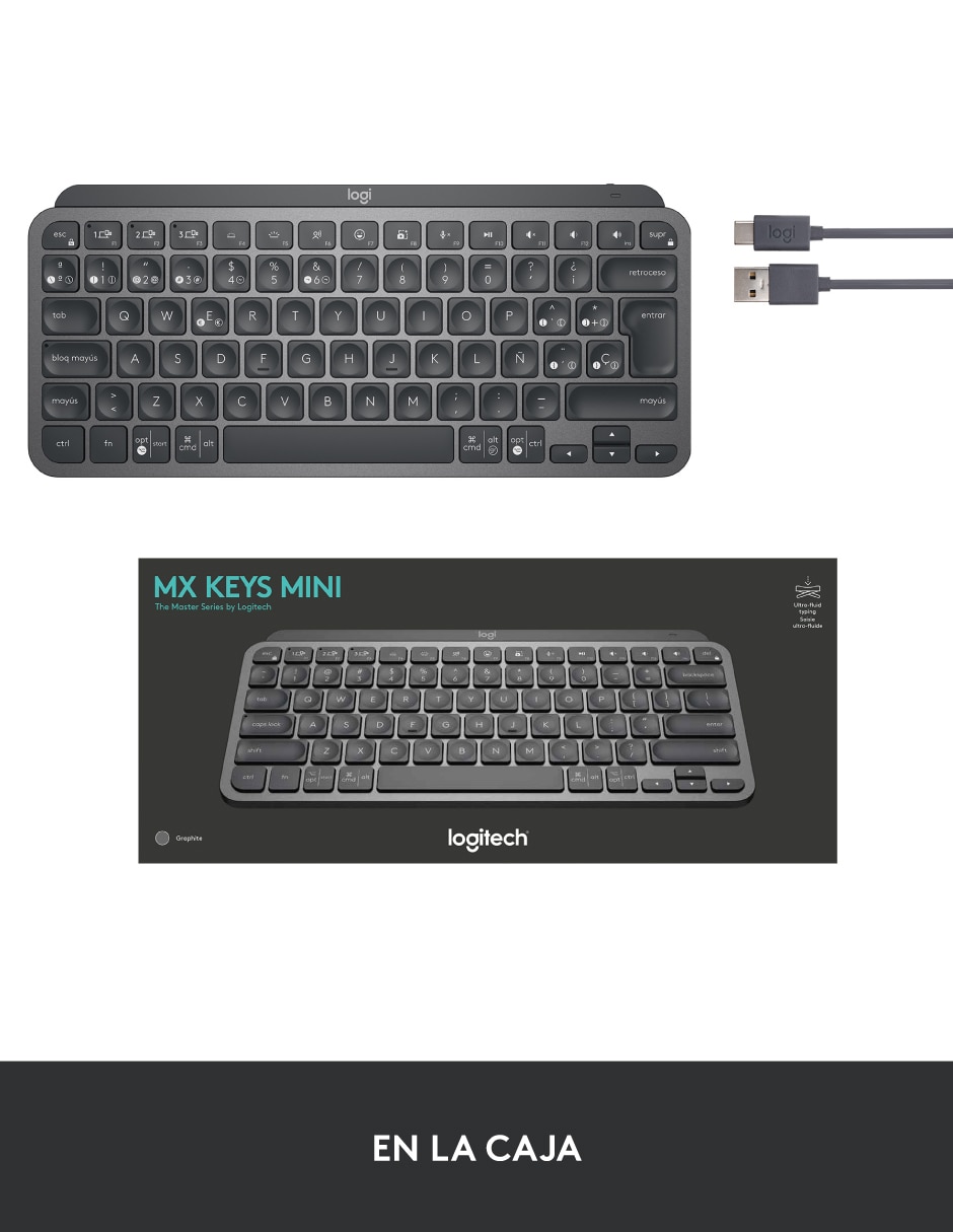 Teclado conexión inalámbrica Mx Keys Mini Grafito 2