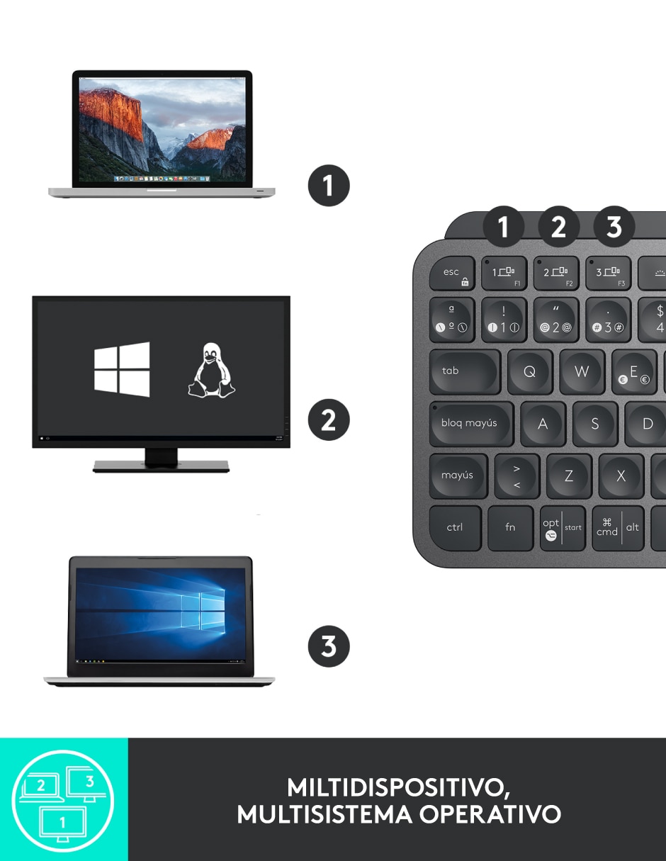 Teclado conexión inalámbrica Mx Keys Mini Grafito 9