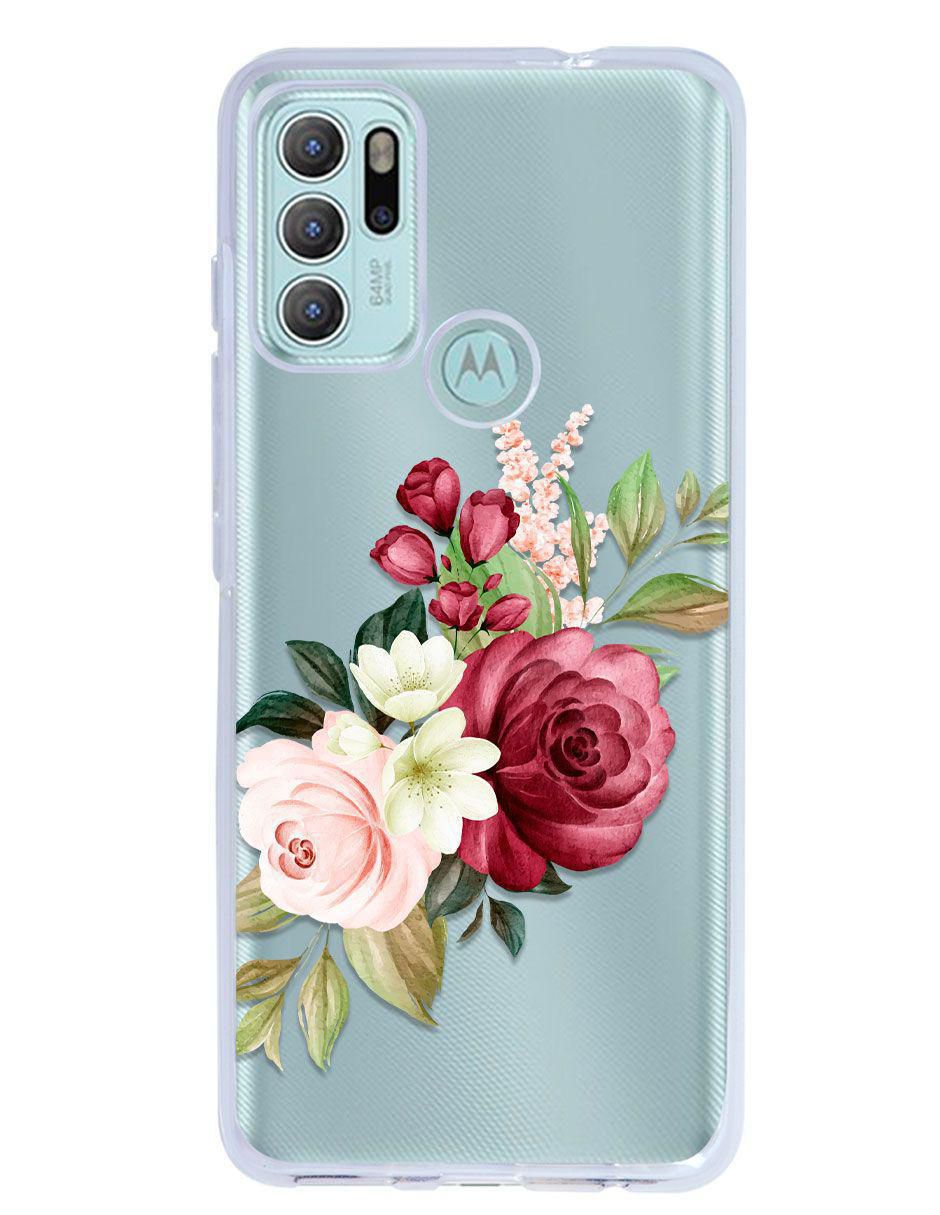 Funda para Motorola Flores Guinda 1