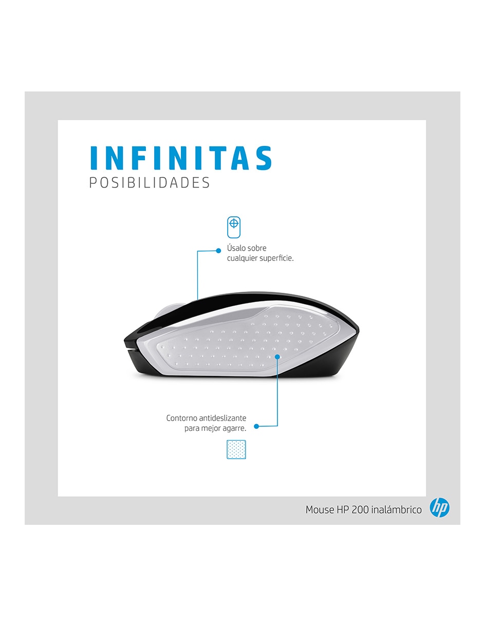 Mouse Inalámbrico hp 200 2hu84aa 6