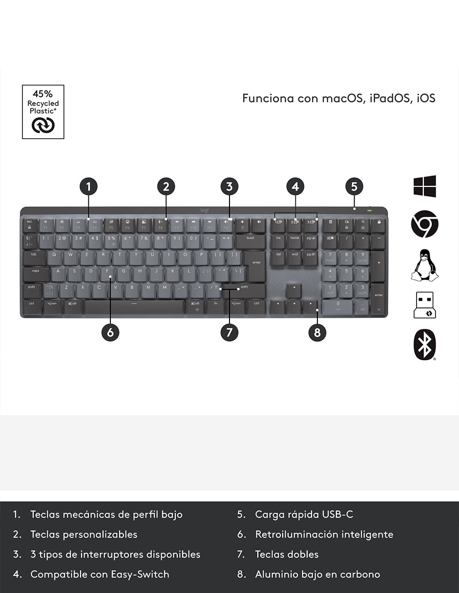 Teclado conexión inalámbrica Mx Mechanical 5