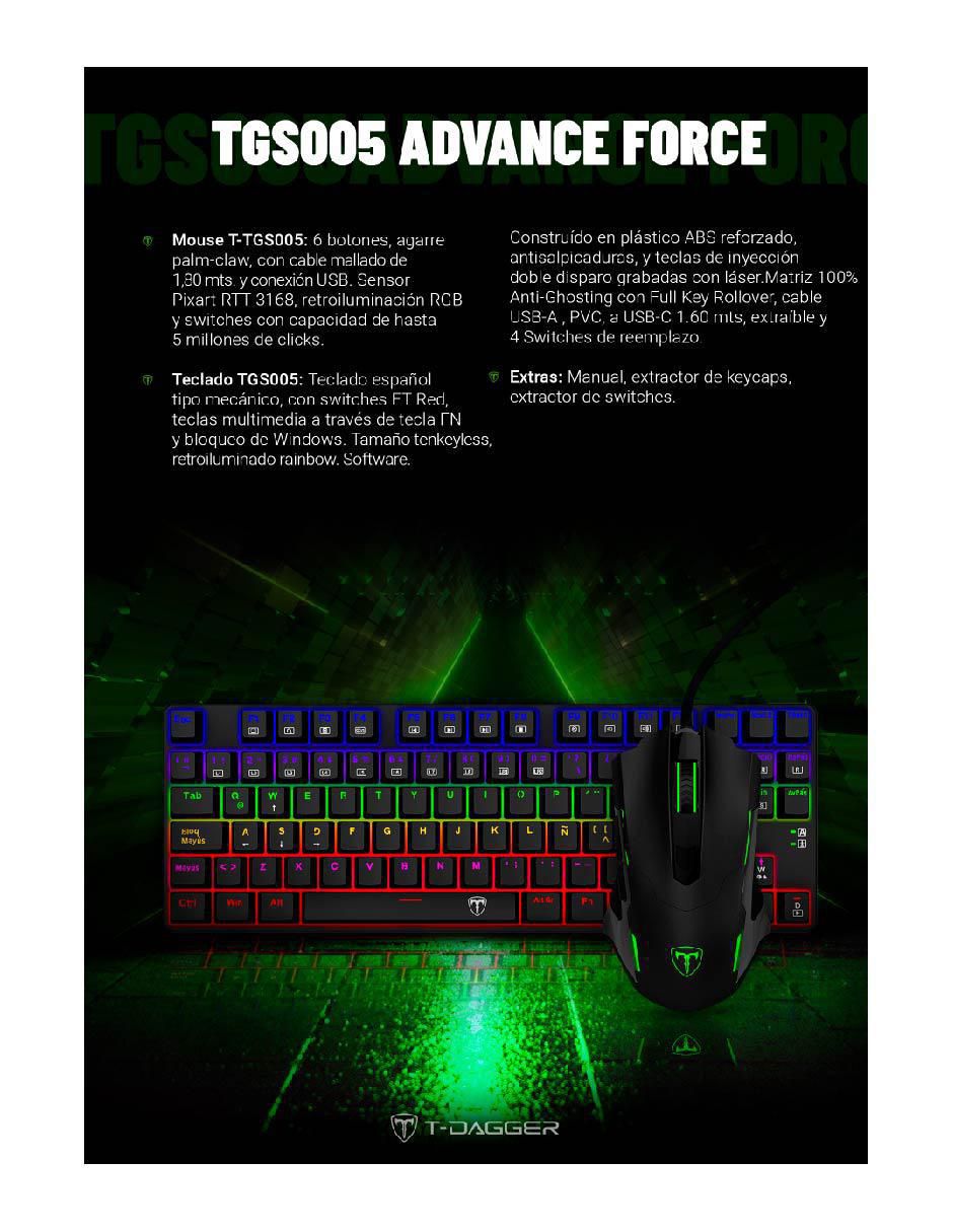 Mouse y teclado gaming Advance Force T-TGS005 2