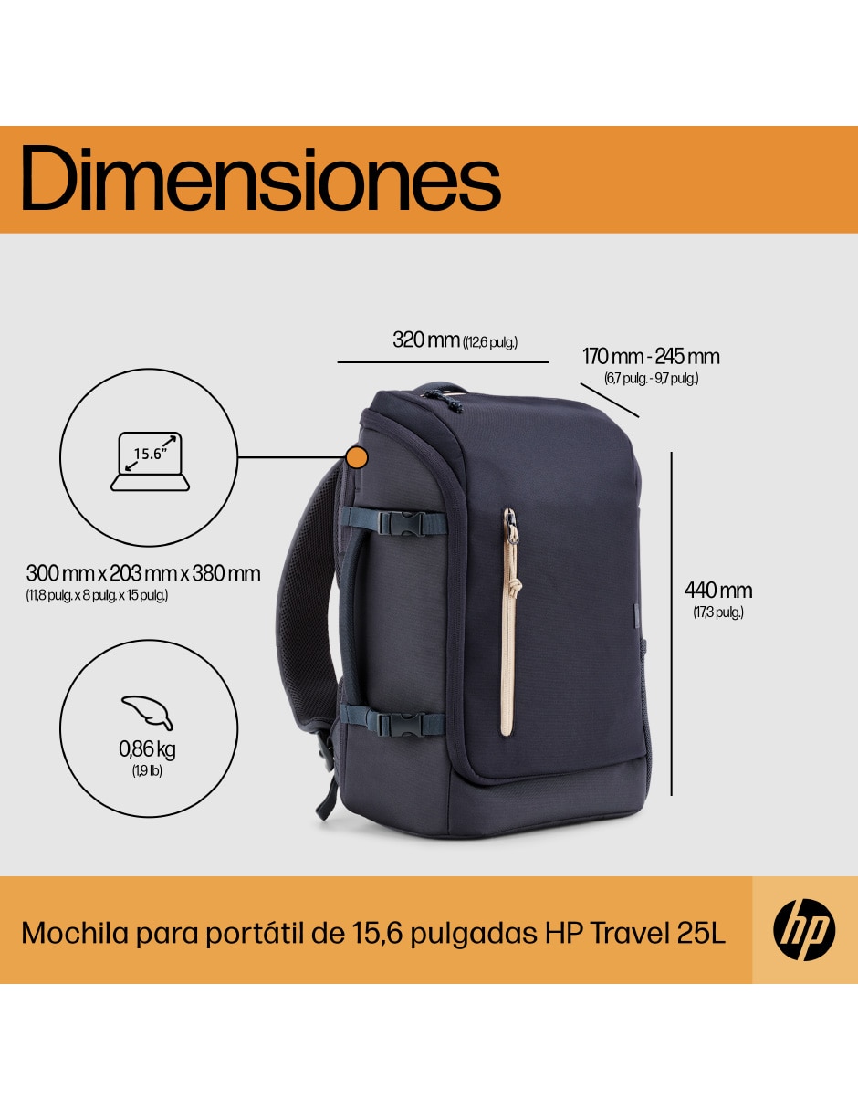 Mochila con portalaptop Travel impermeable unisex 10