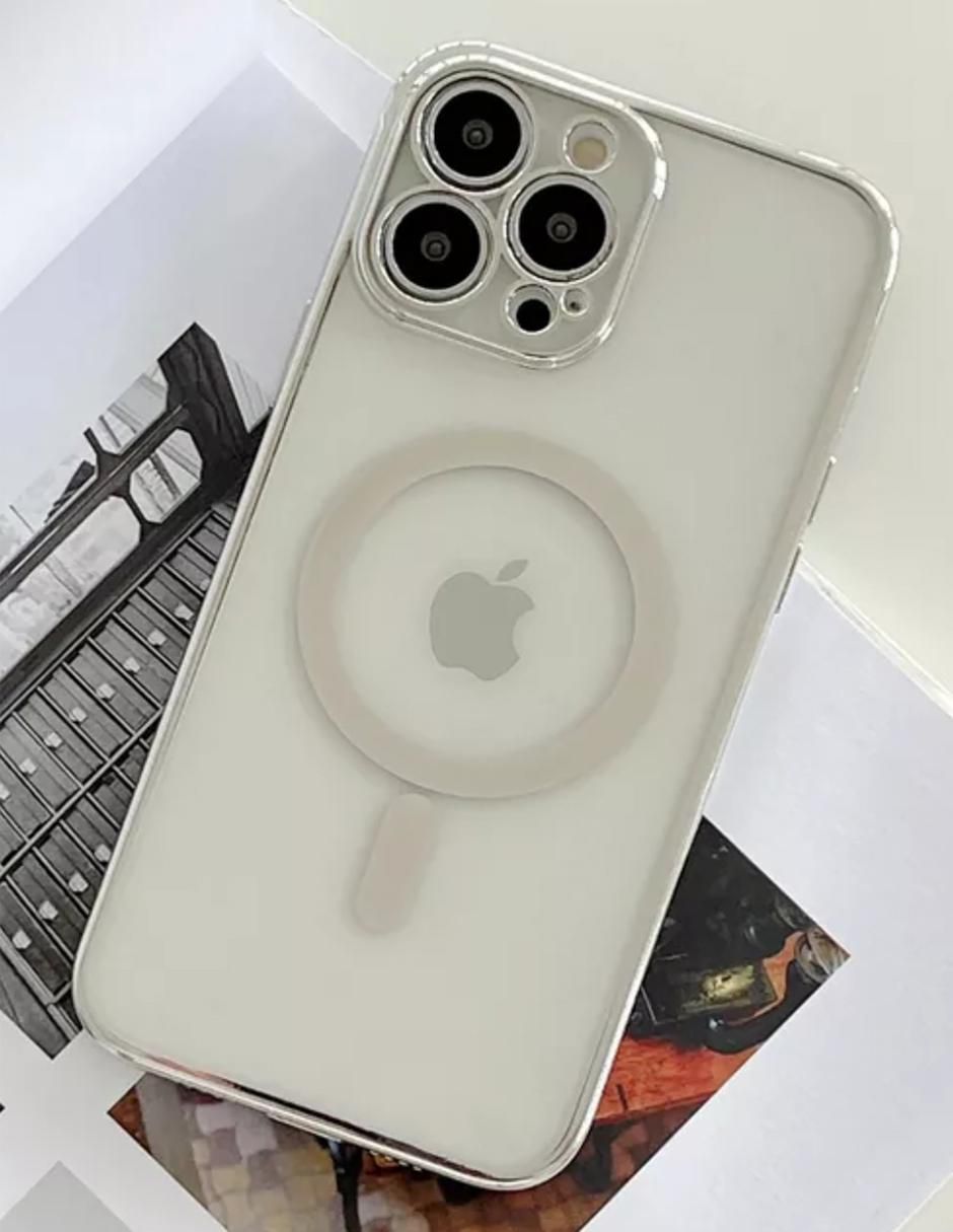 Funda para iphone platinada de plástico