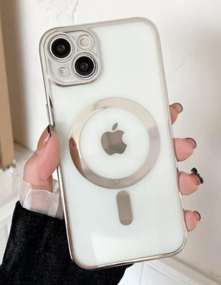 Funda para iphone platinada de plástico