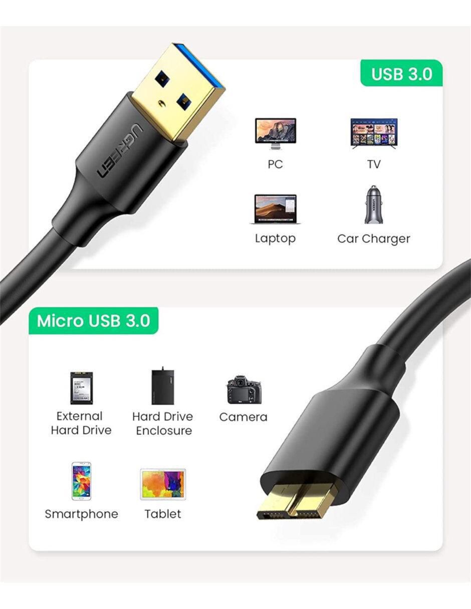 Cable micro USB a tipo USB A de 1 m 3