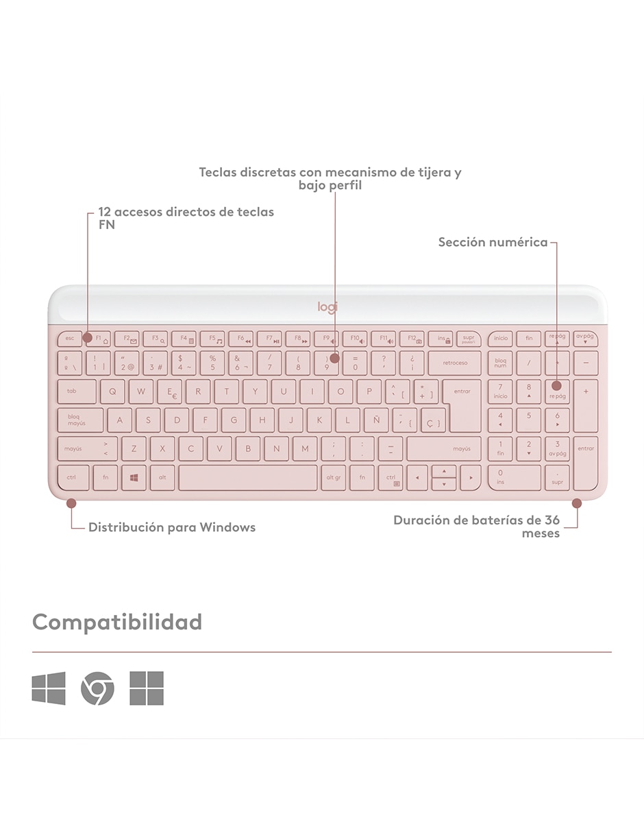 Teclado inalámbrico MK470 4