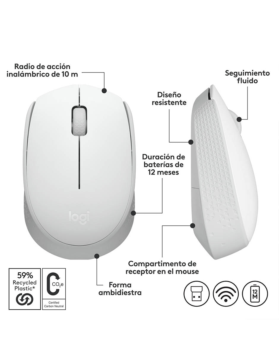 Mouse Inalámbrico m170 910-006864 7