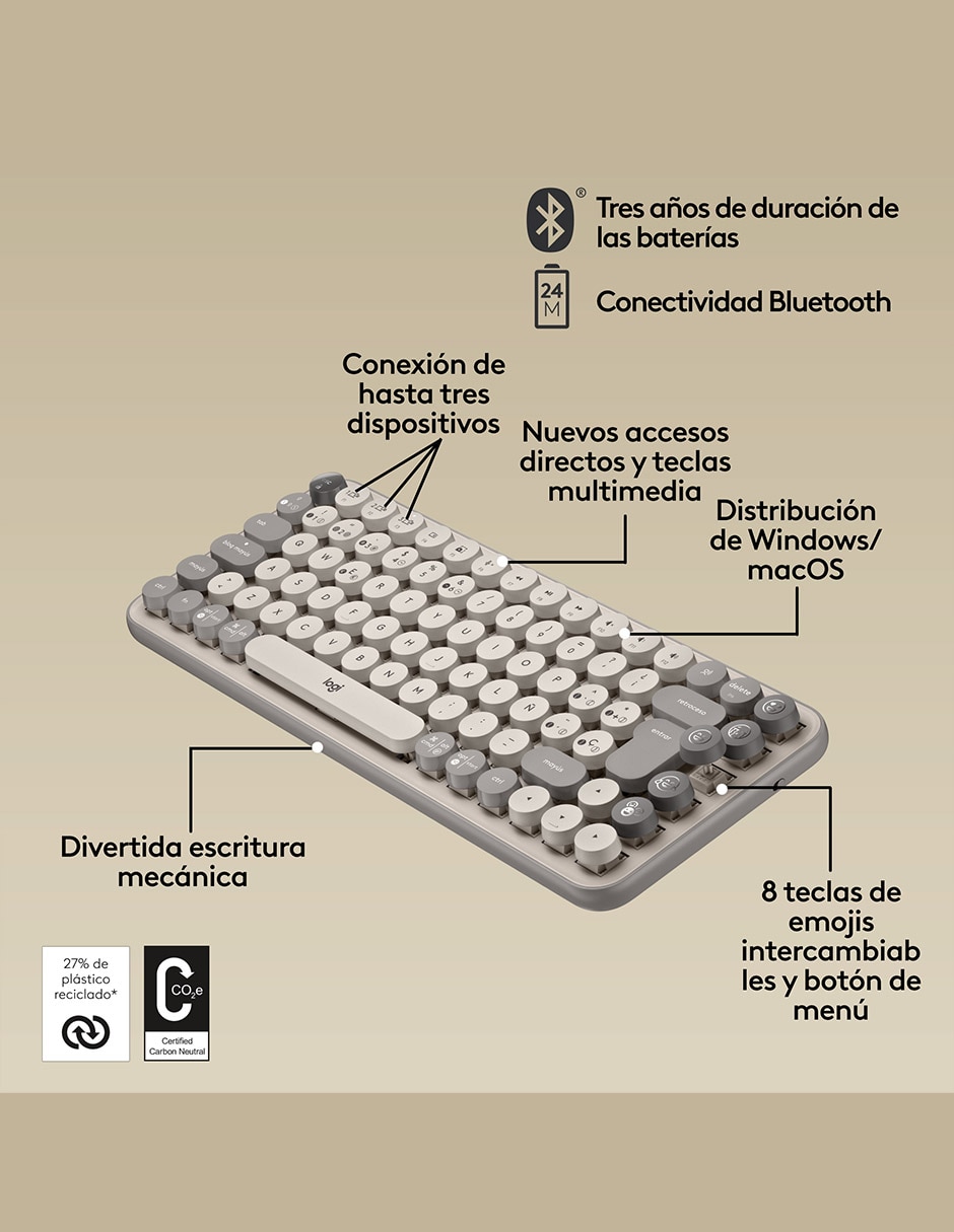 Teclado conexión inalámbrica POP Keys 4