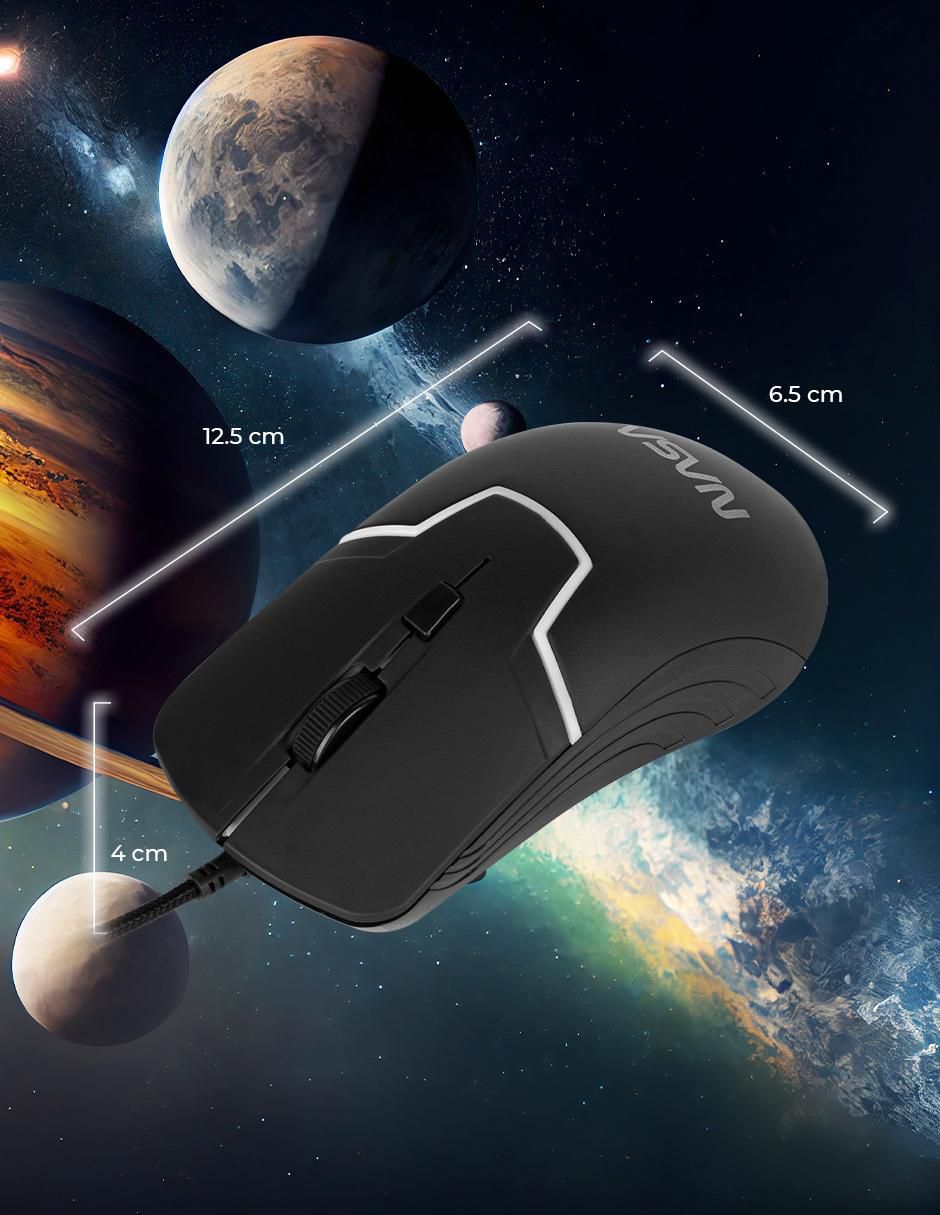 Mouse gamer alámbrico Nasa RGB 8