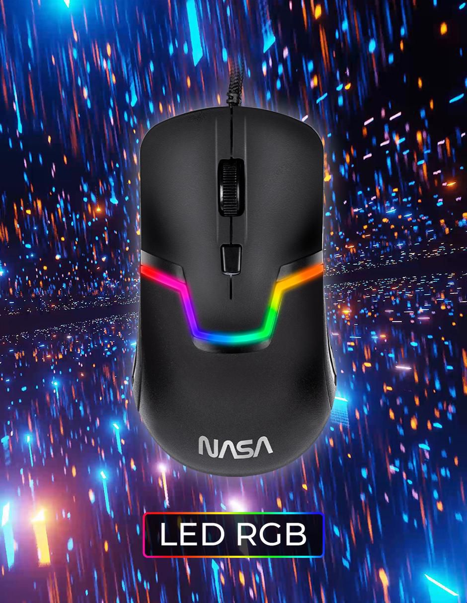 Mouse gamer alámbrico Nasa RGB 6