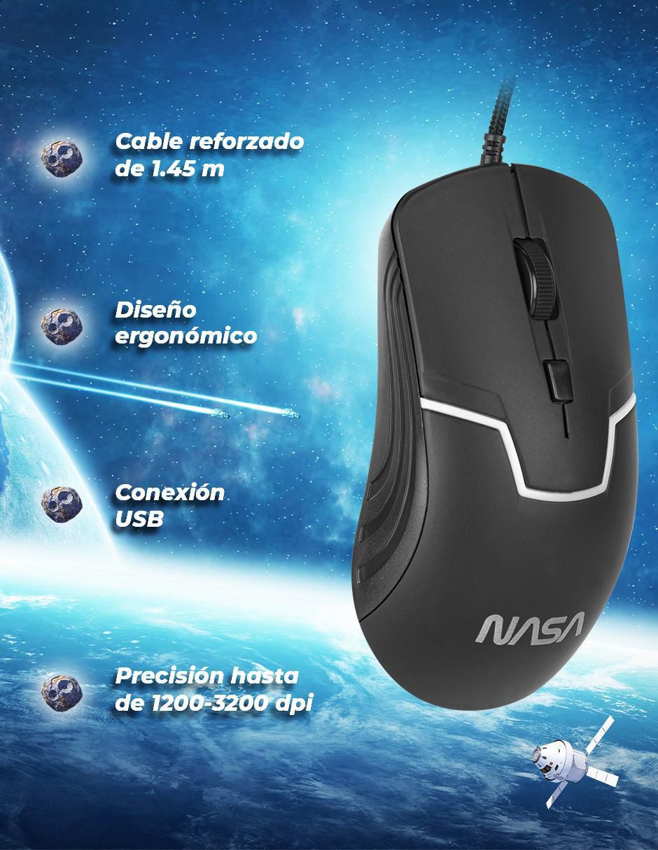 Mouse gamer alámbrico Nasa RGB 7