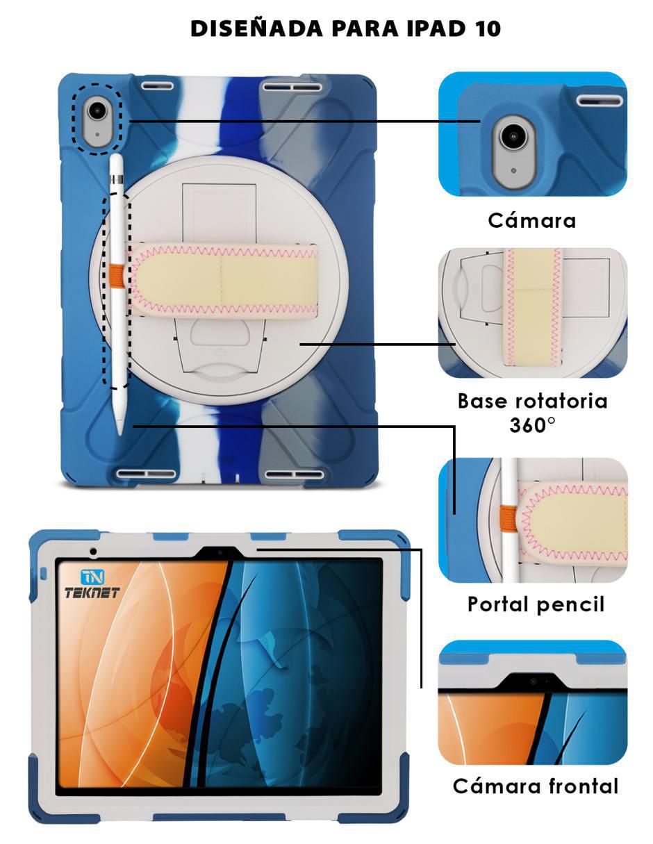 Funda para tablet ipad 10. modelos (a2696, a2757). teknet
