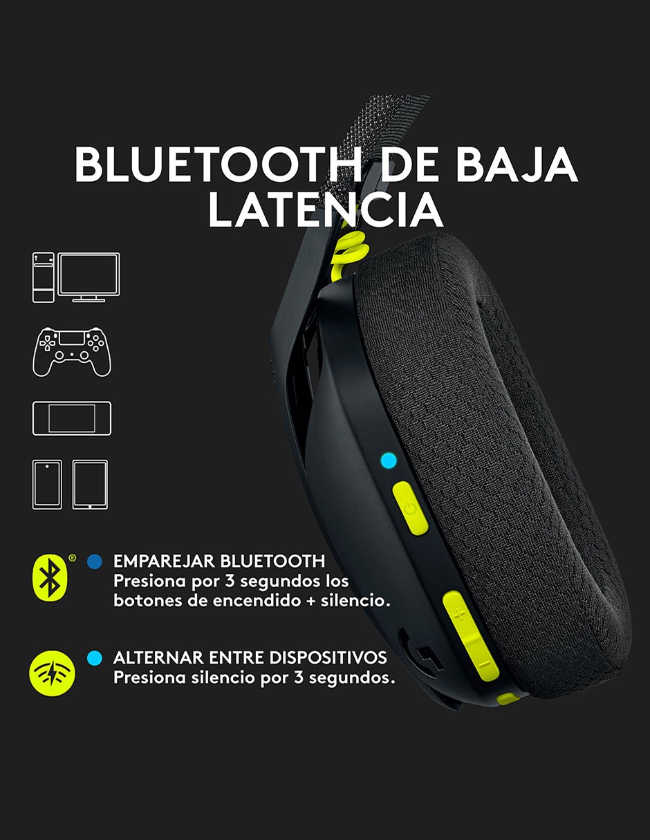 Audífonos gamer Over-Ear Headset Logitech G435 inalámbricos con cancelación de ruido 4