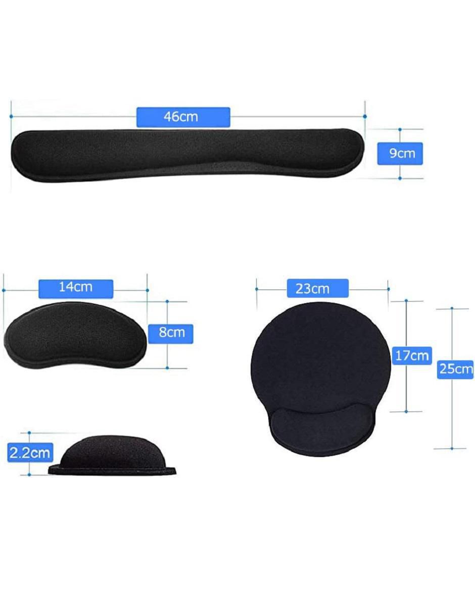 Set Mouse Pad con apoyo para muñeca antideslizante 4
