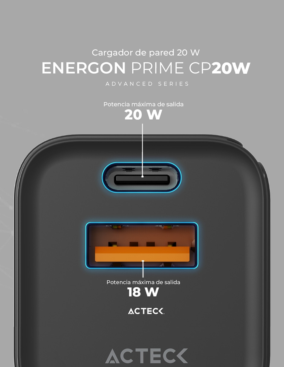 Cargador pared USB + USB tipo A + USB tipo C 5