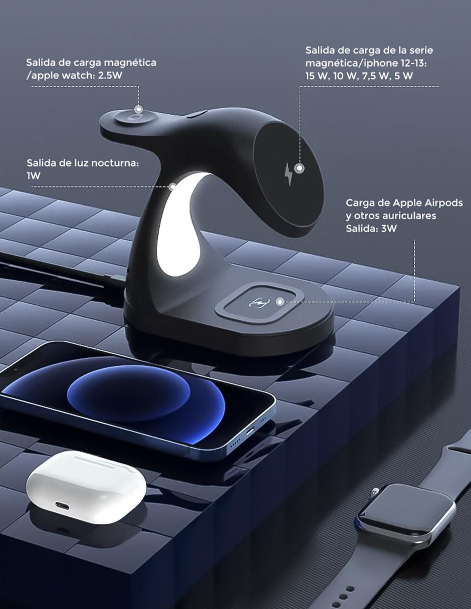 Estación de carga de 15 W USB tipo C 3