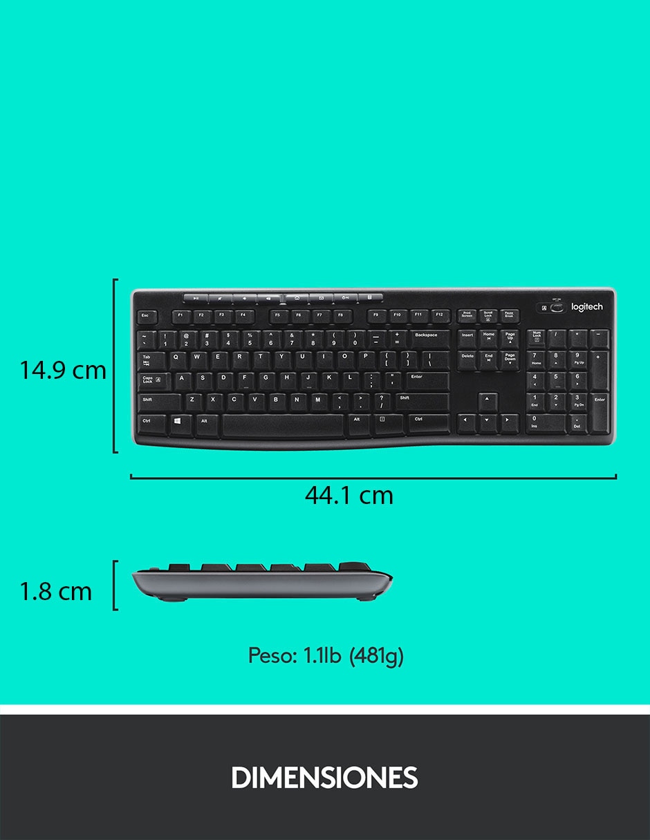 Mouse y teclado MK270 9