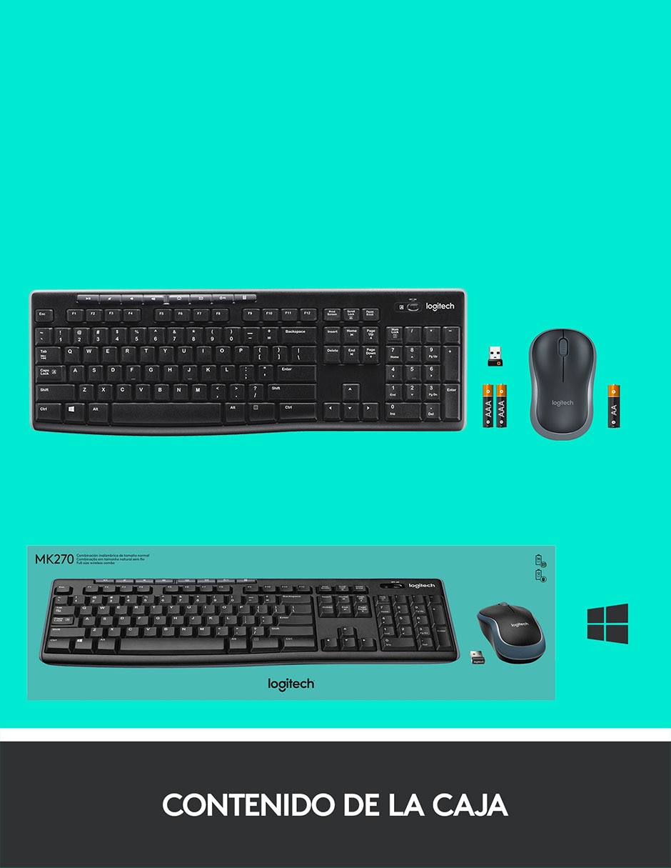 Mouse y teclado MK270 7