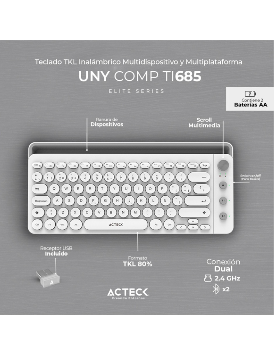 Teclado conexión inalámbrica AC-934190 2