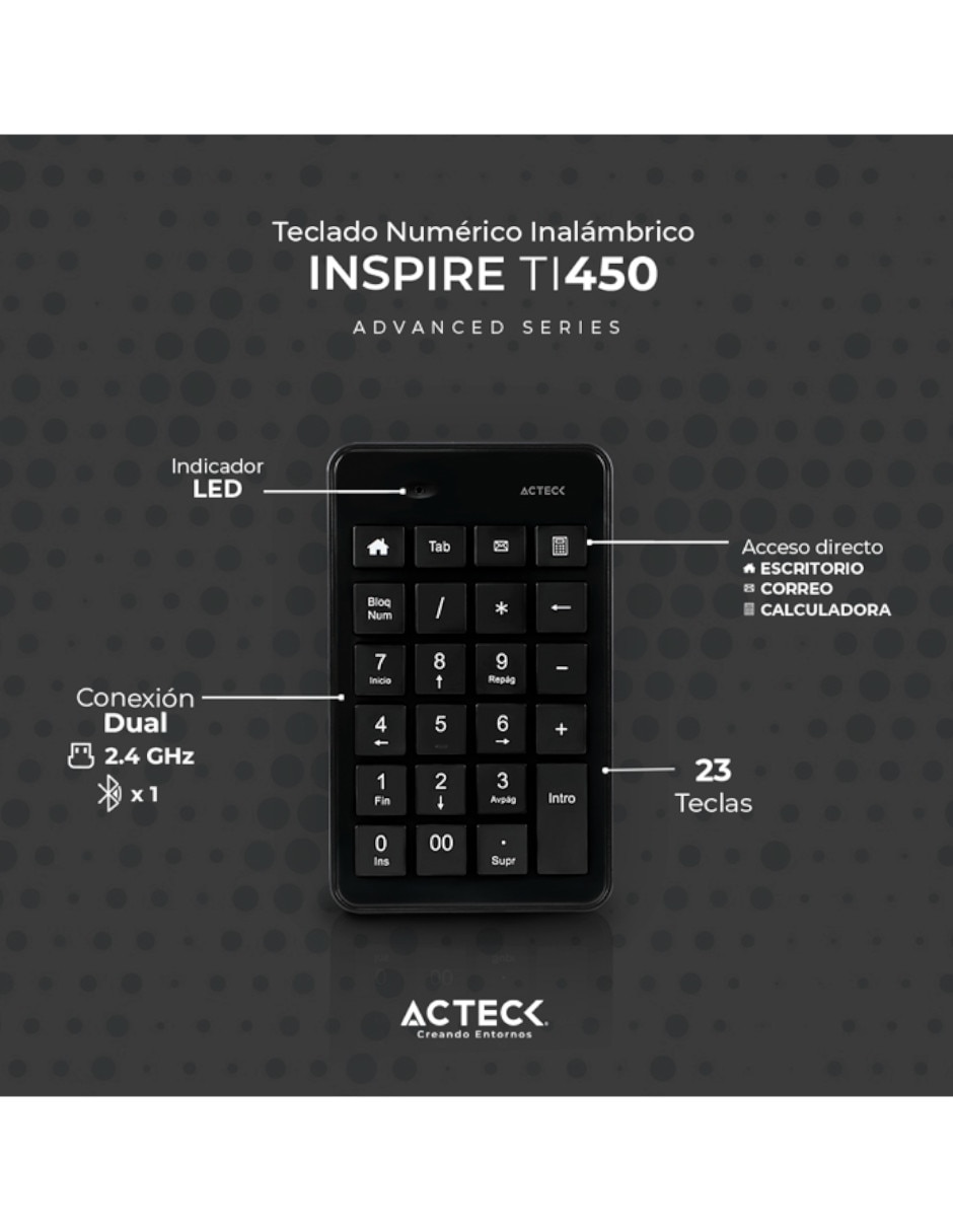 Teclado conexión inalámbrica AC-934176 2