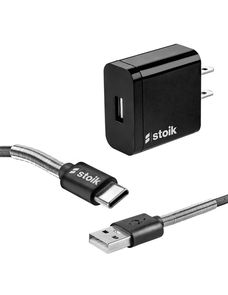 Cargador de pared Lightning, Micro USB y Tipo C Stoik a tipo USB A de 1.5 m