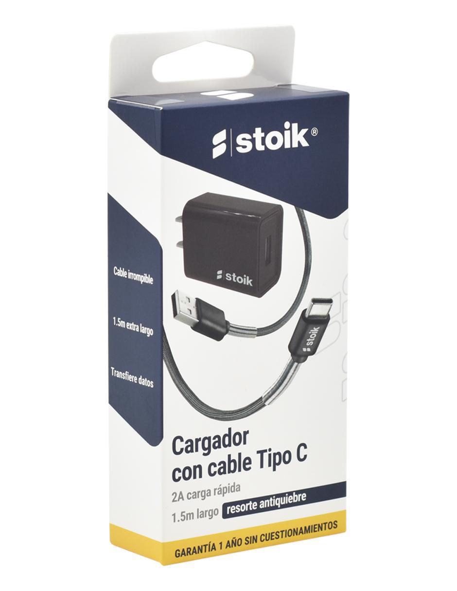 Cargador Carga Rápida 2a Con Cable Tipo C 1.5m Largo Stoik