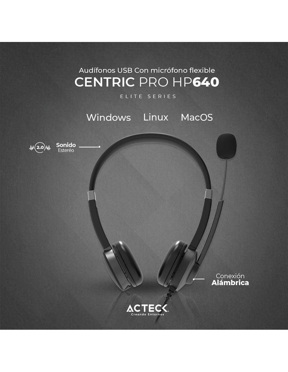 Audífonos On-Ear Centric Pro Hp640 alámbricos con cancelación de ruido 3
