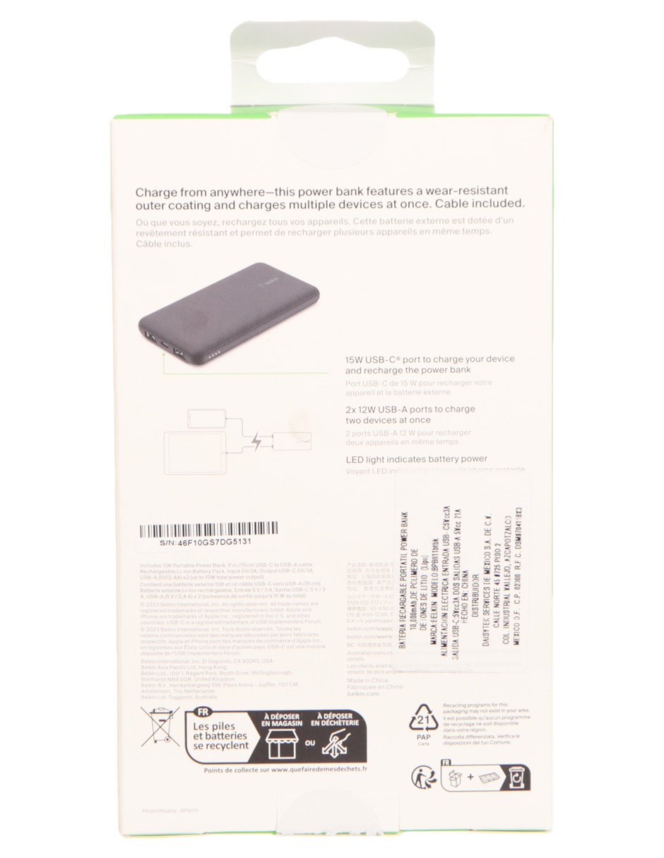 Batería portátil 1000 mAh BEL BPB011BTBK 3