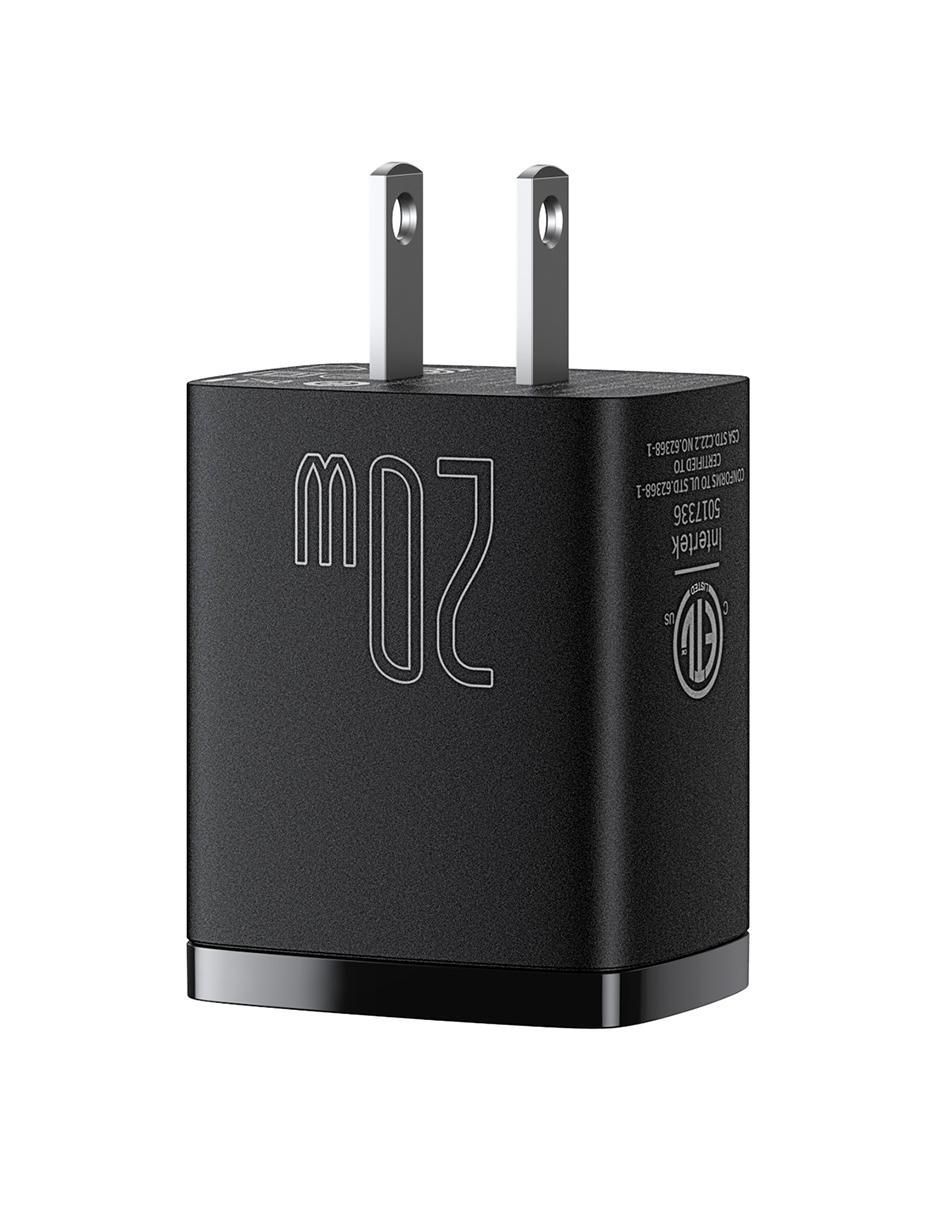 Cargador pared baseus "de" 20 w usb tipo a + usb tipo c