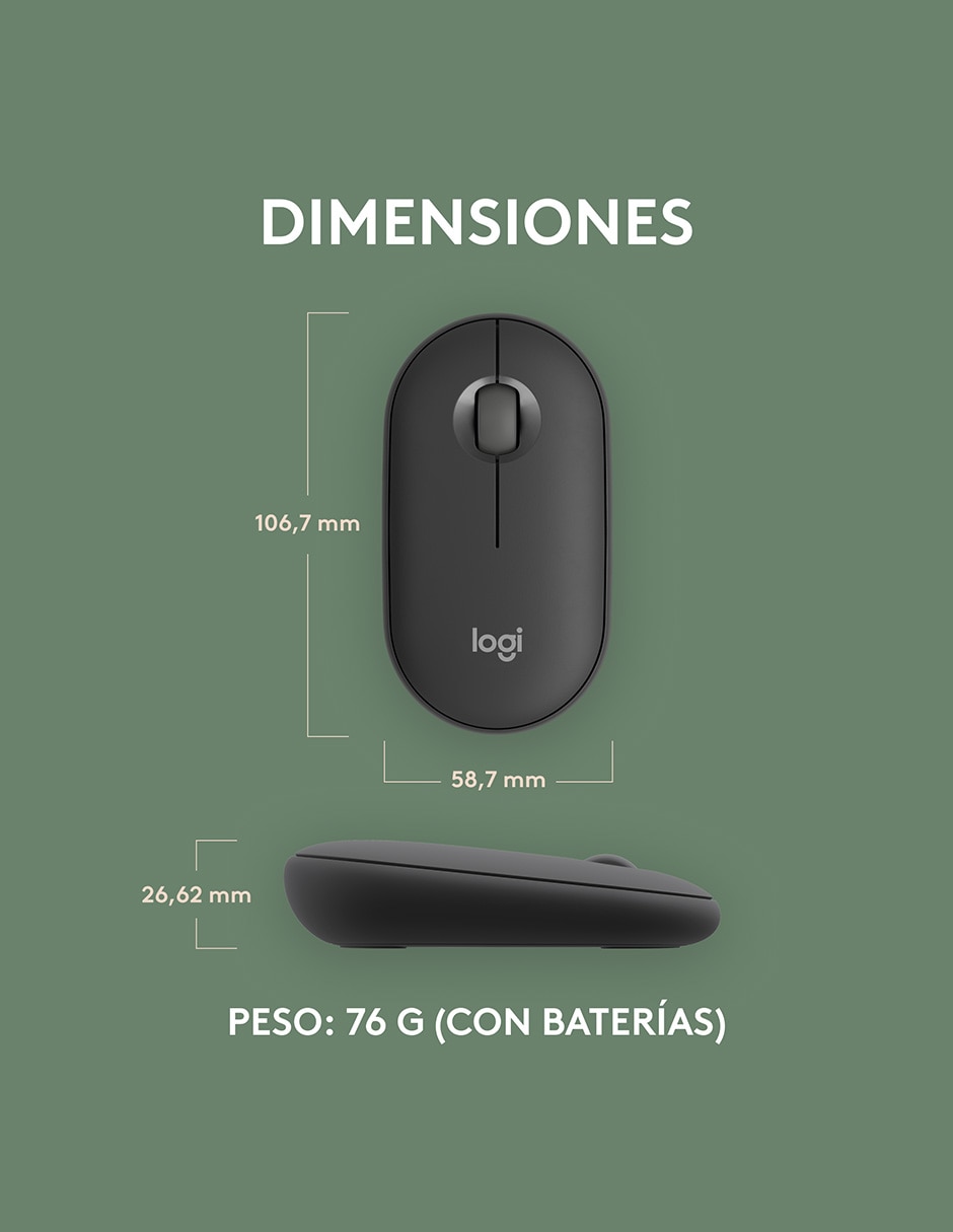 Mouse Inalámbrico pebble2 m350s 910-007049 10