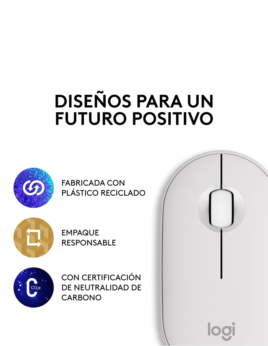 Mouse inalámbrico Pebble2 M350s 910-007047 9
