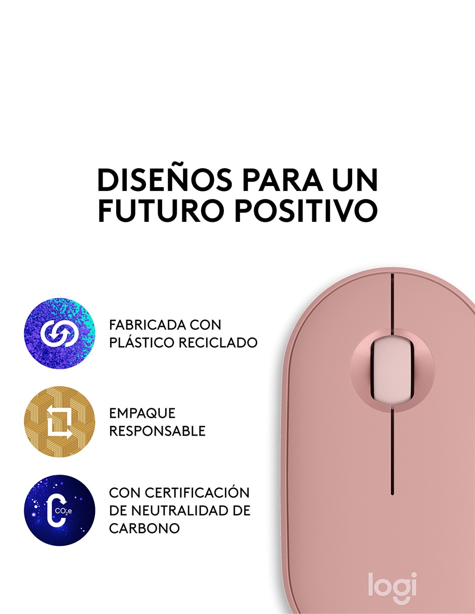Mouse inalámbrico Pebble2 M350S 910-007048 9